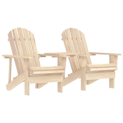 Patio Adirondack Chairs with Tea Table Solid Fir Wood