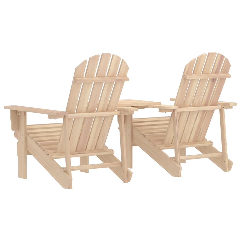 Patio Adirondack Chairs with Tea Table Solid Fir Wood