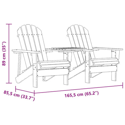 Patio Adirondack Chairs with Tea Table Solid Fir Wood