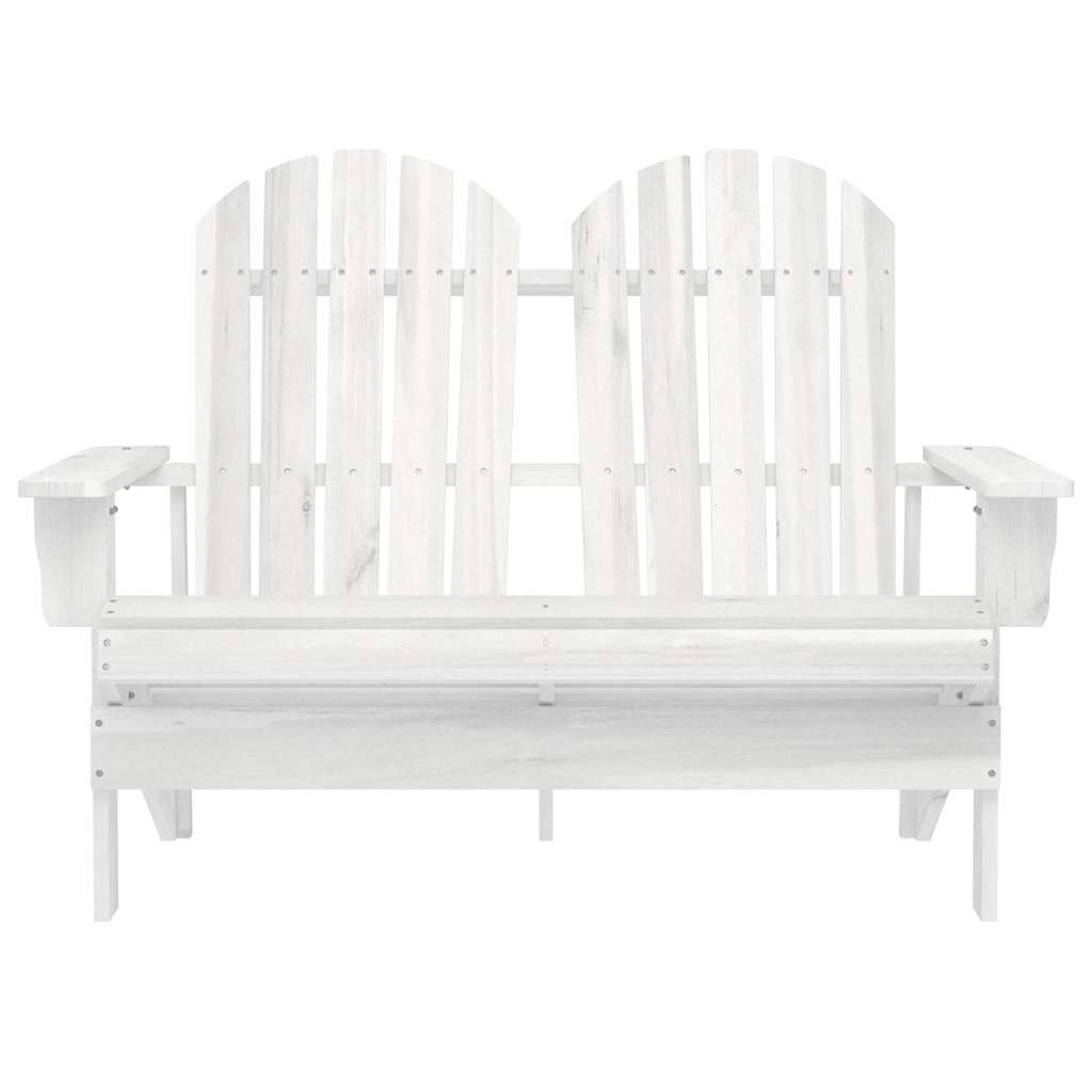 Garden Chair | White | Solid Fir Wood | 2-Seater | Durable