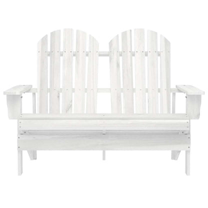 Garden Chair | White | Solid Fir Wood | 2-Seater | Durable