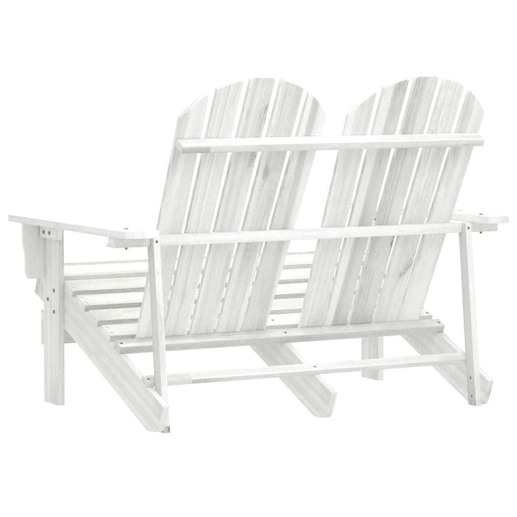 Garden Chair | White | Solid Fir Wood | 2-Seater | Durable