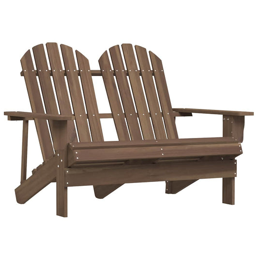 2-Seater Patio Adirondack Chair Solid Wood Fir Brown
