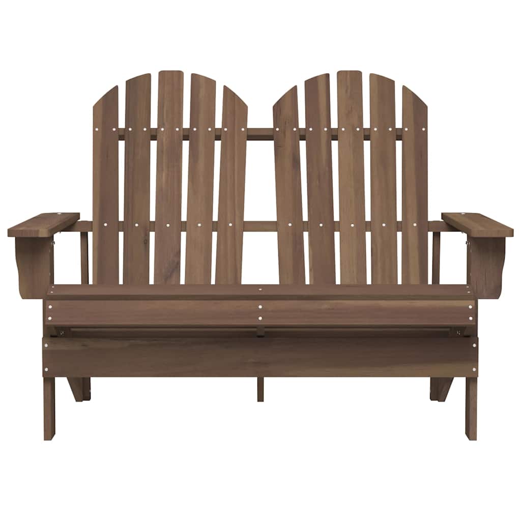 2-Seater Patio Adirondack Chair Solid Wood Fir Brown