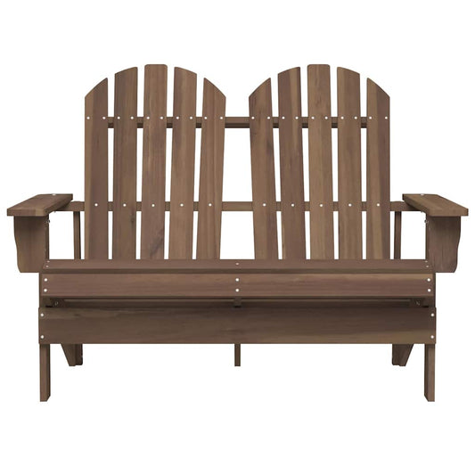 2-Seater Patio Adirondack Chair Solid Wood Fir Brown