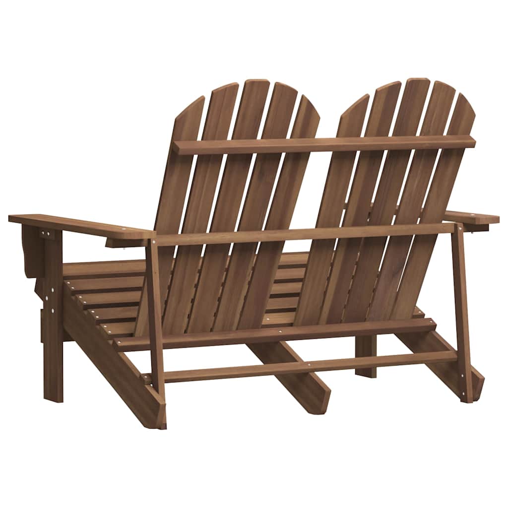 2-Seater Patio Adirondack Chair Solid Wood Fir Brown