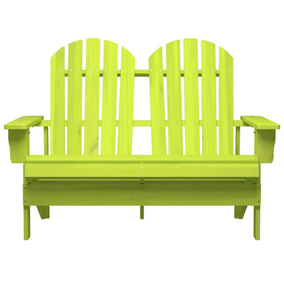 2-Seater Garden Adirondack Chair Solid Fir Wood Green