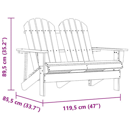 2-Seater Garden Adirondack Chair Solid Fir Wood Green