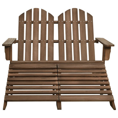 Garden Chair | Brown | Solid Fir Wood | 2-seater | Detachable