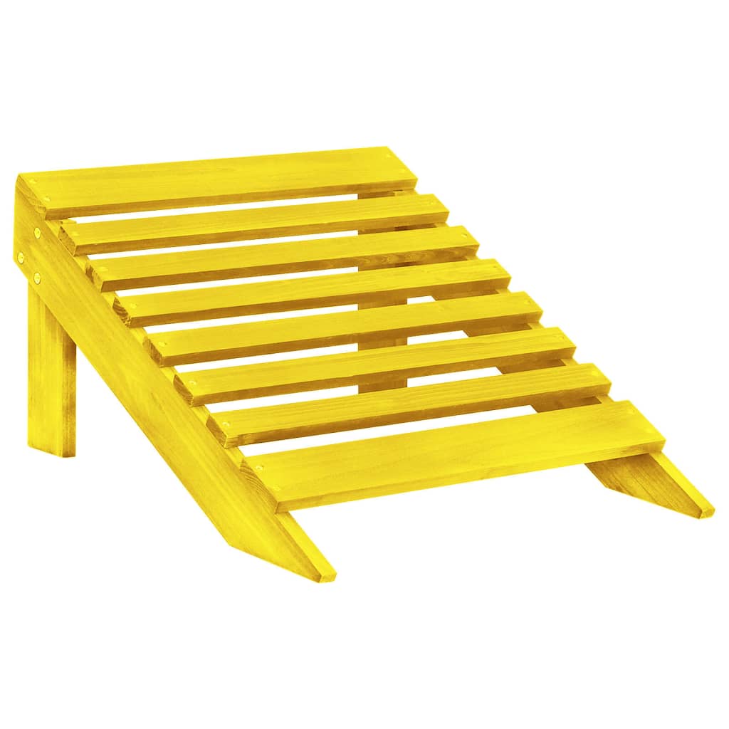 2-Seater Patio Adirondack Chair&Ottoman Fir Wood Yellow