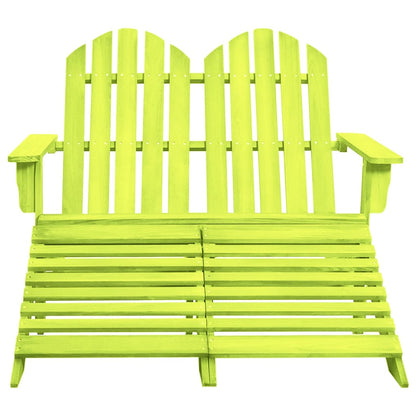 Garden Chair | Green | Solid fir wood | 2-Seater | Detachable
