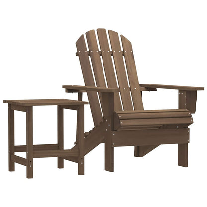 Patio Adirondack Chair with Table Solid Fir Wood Brown