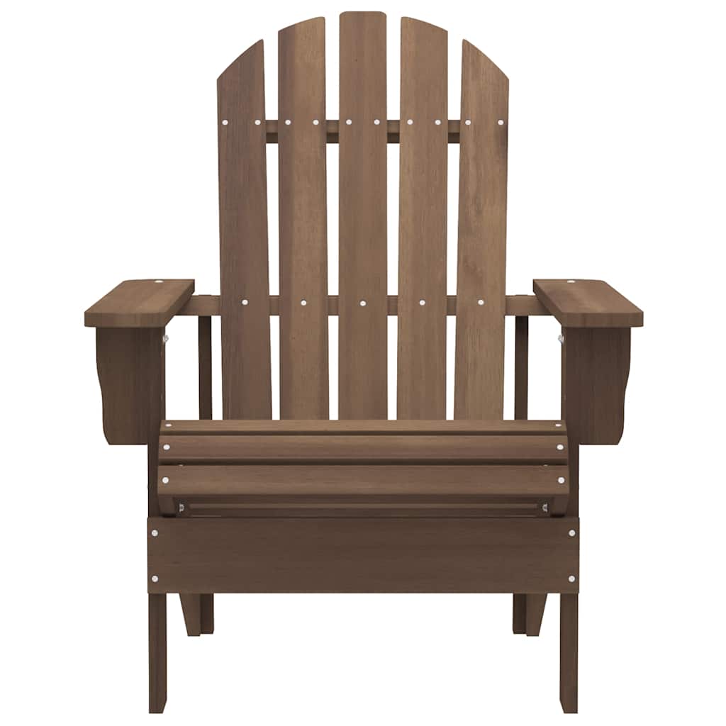 Patio Adirondack Chair with Table Solid Fir Wood Brown