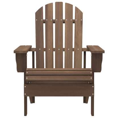 Patio Adirondack Chair with Table Solid Fir Wood Brown