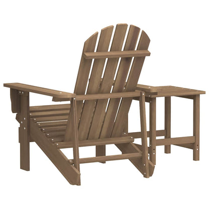 Patio Adirondack Chair with Table Solid Fir Wood Brown