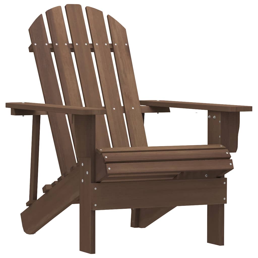 Patio Adirondack Chair with Table Solid Fir Wood Brown