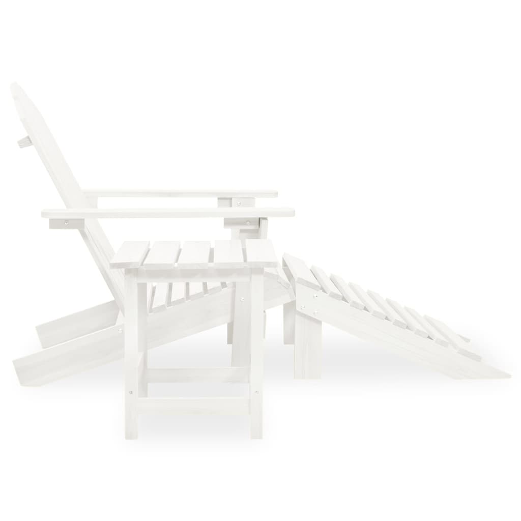Garden Chair White Solid fir wood Large Detachable Garden Chair