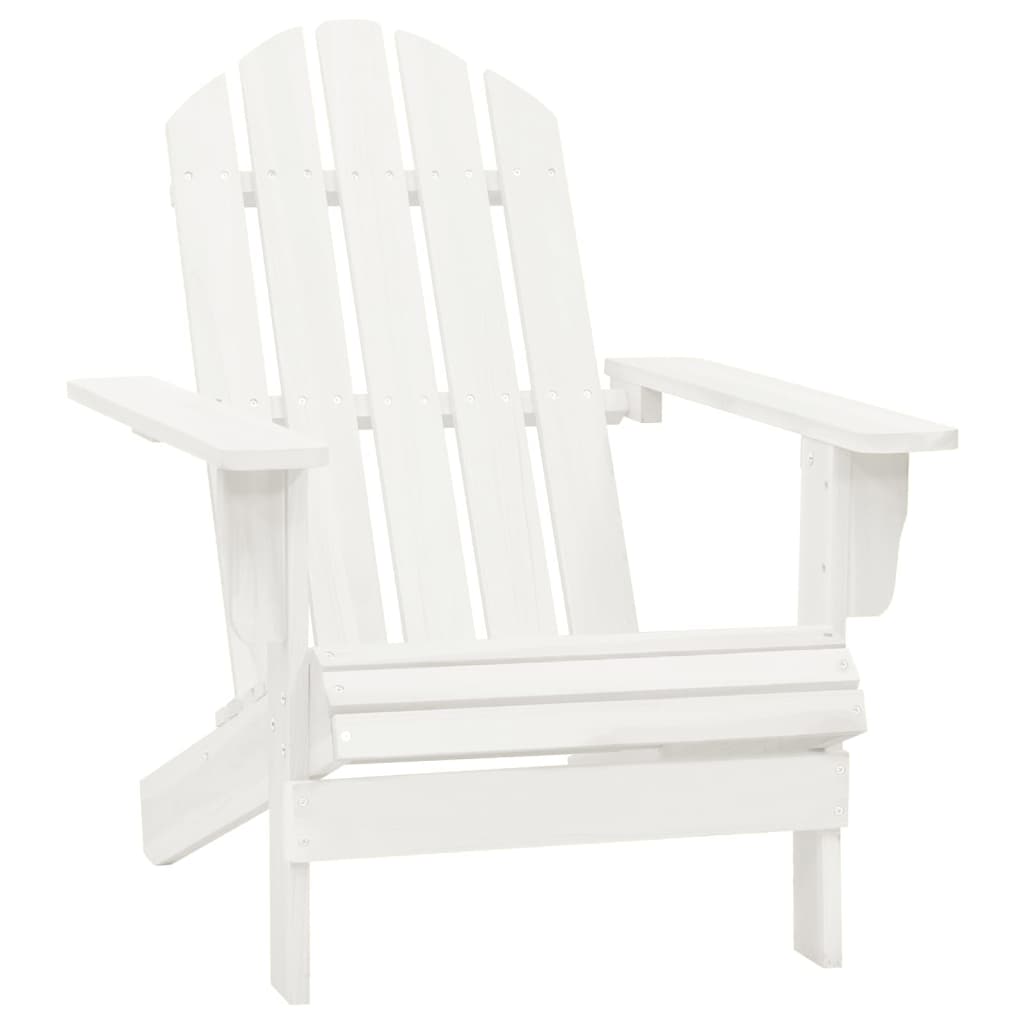 Garden Chair White Solid fir wood Large Detachable Garden Chair