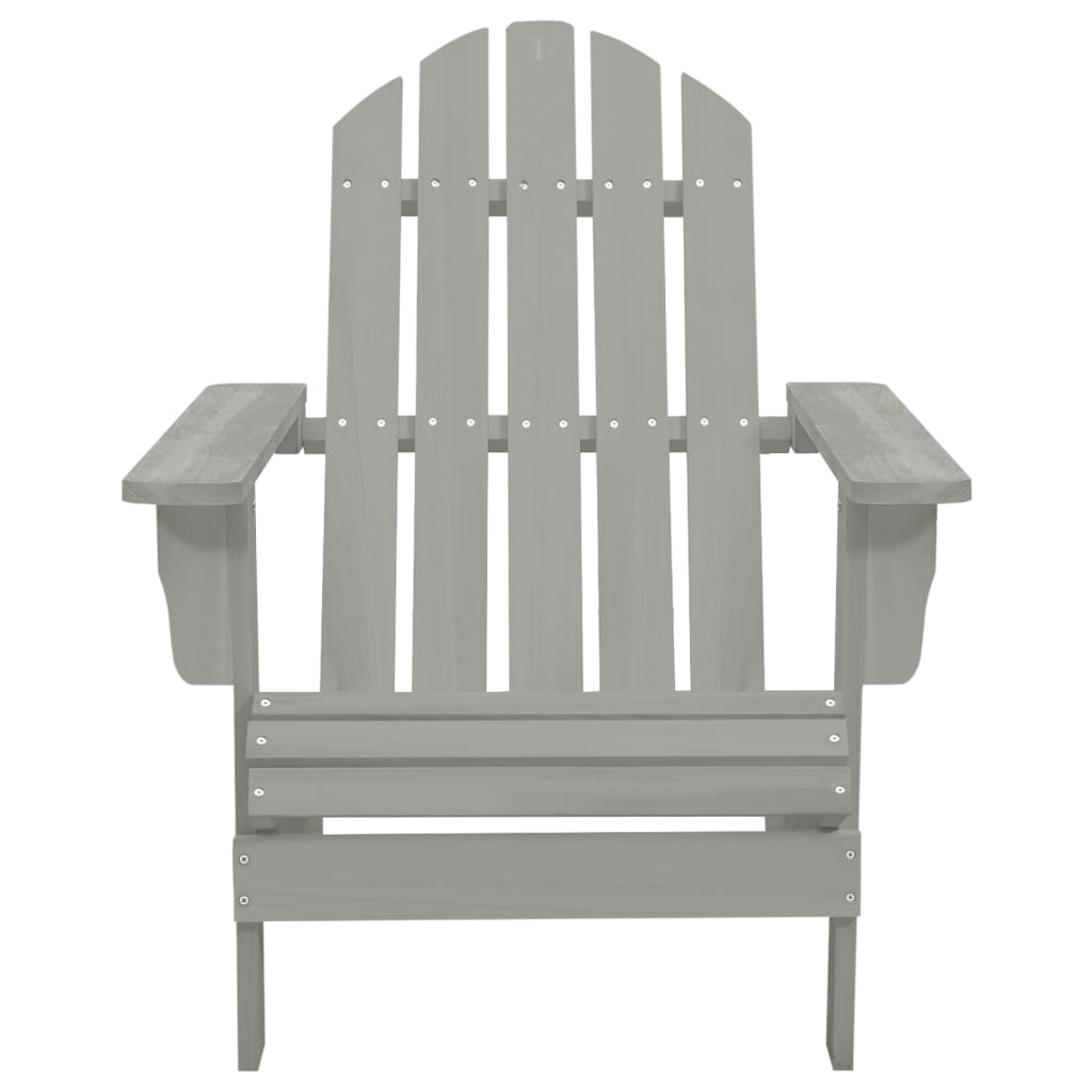 Garden Chair Grey Solid Fir Wood Large Detachable Garden Chair