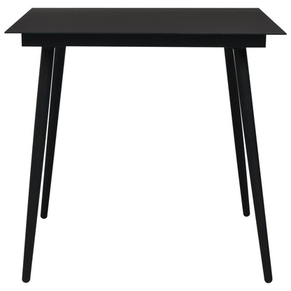 Dining Set | Black | PVC rattan, powder-coated steel, glass | 3-piece set