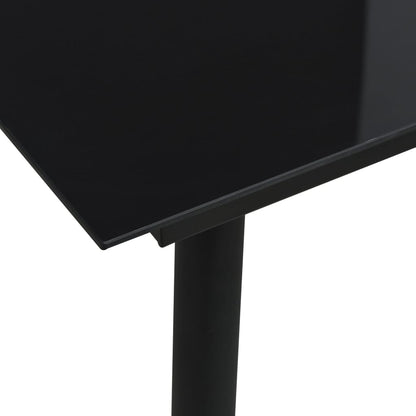 Dining Set | Black | PVC rattan, powder-coated steel, glass | 3-piece set