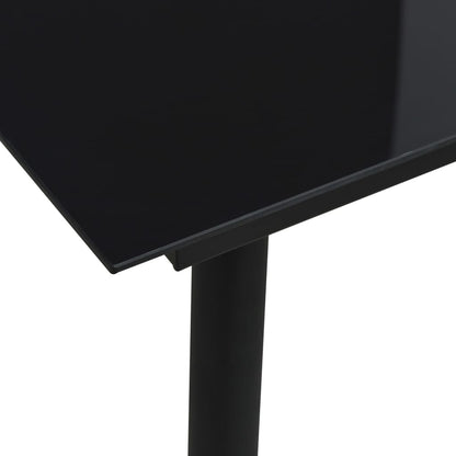 Dining Set | Black | PVC rattan, powder-coated steel, glass | Compact
