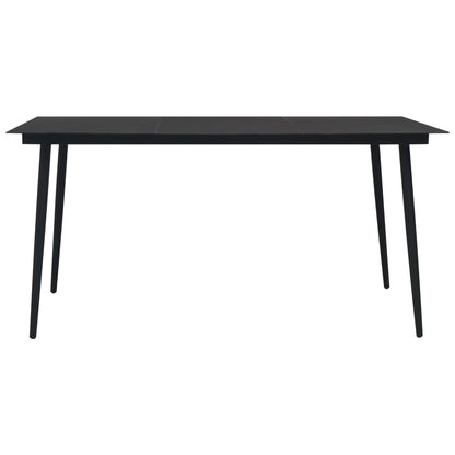 Dining Set | Black | PVC rattan, powder-coated steel, glass
