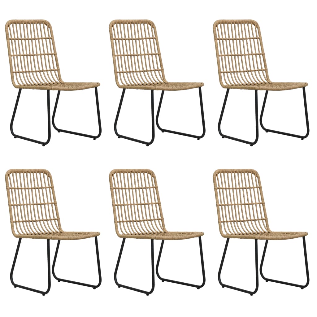 Dining Set | Oak | Poly rattan | 7 Piece Set | Stackable | Dining Set