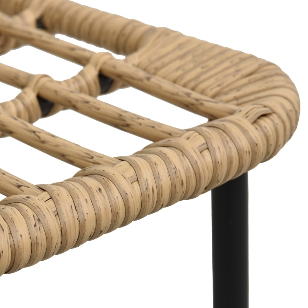 Dining Set | Oak and black | Poly rattan, powder-coated steel, glass