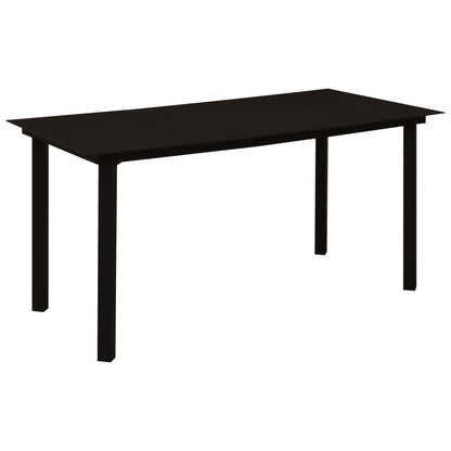 Dining Set | Oak, Black | Poly rattan, powder-coated steel, glass