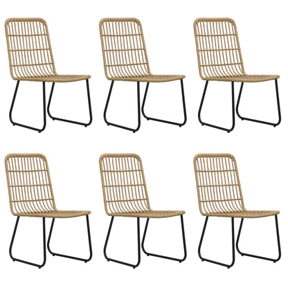 Dining Set | Oak and black | Poly rattan | 190 x 90 x 74 cm | Stackable