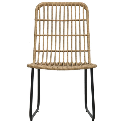 Dining Set | Oak and Black | Poly Rattan, Steel, Glass | Large