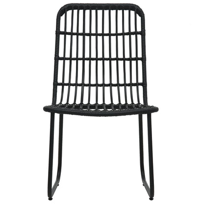 Dining Set | Black | Poly rattan | 80cm x 80cm x 74cm | Durable
