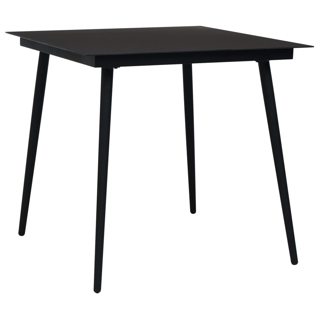 Dining Set | Black | Poly rattan | 80cm x 80cm x 74cm | Durable