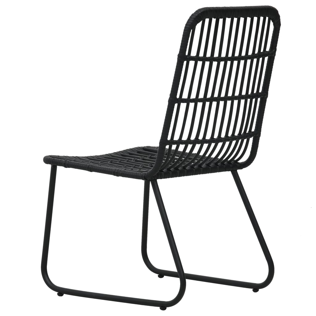 Dining Set | Black | Poly rattan, powder-coated steel, glass