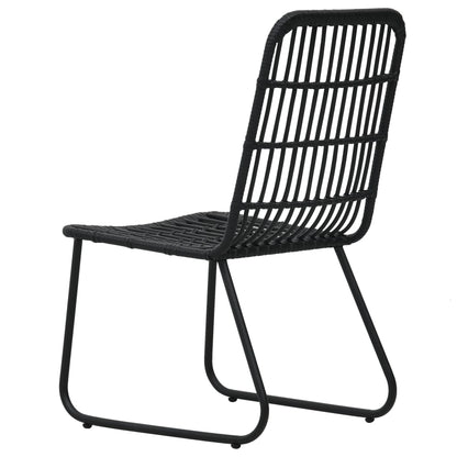 Dining Set | Black | Poly rattan, powder-coated steel, glass