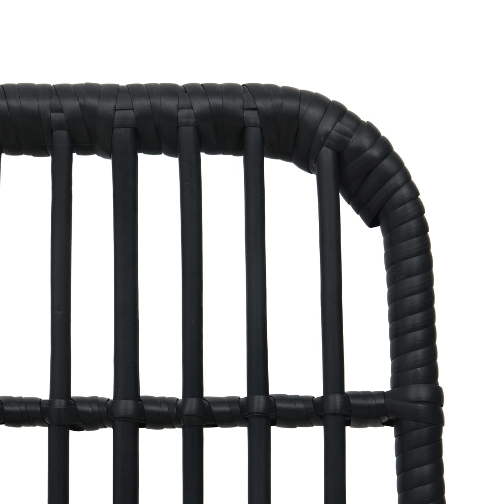 Dining Set | Black | Poly rattan, powder-coated steel, glass