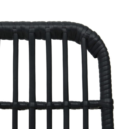 Dining Set | Black | Poly rattan, powder-coated steel, glass