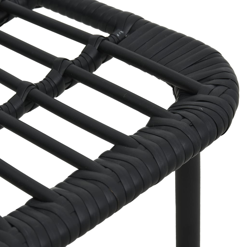 Dining Set | Black | Poly rattan, powder-coated steel, glass