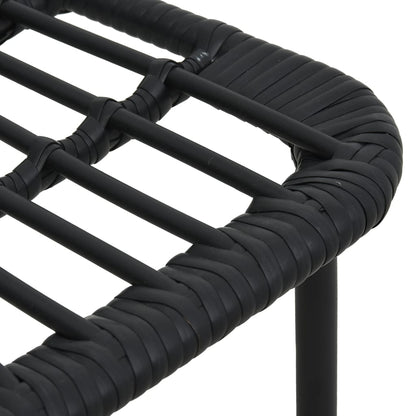 Dining Set | Black | Poly rattan, powder-coated steel, glass