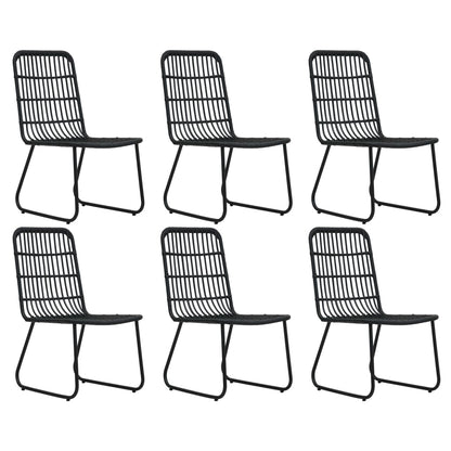 Dining Set | Black | Poly rattan, powder-coated steel, glass | Large