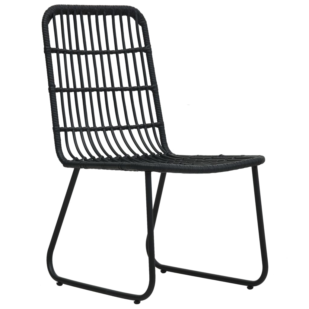 Dining Set | Black | Poly rattan, powder-coated steel, glass | Large