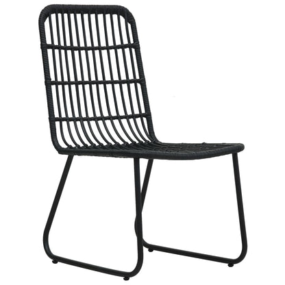 Dining Set | Black | Poly rattan, powder-coated steel, glass | Large