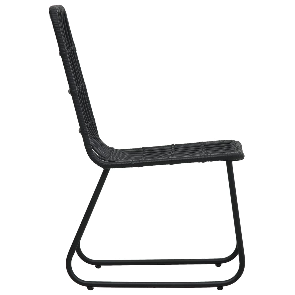 Dining Set | Black | Poly rattan, powder-coated steel, glass | Large