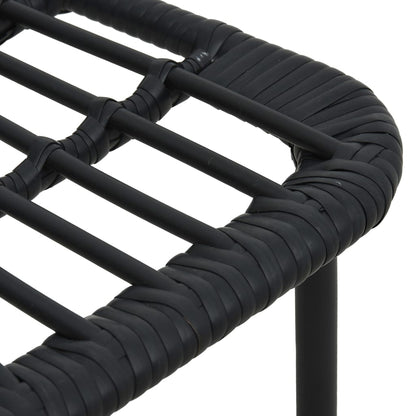 Dining Set | Black | Poly rattan, powder-coated steel, glass | Large