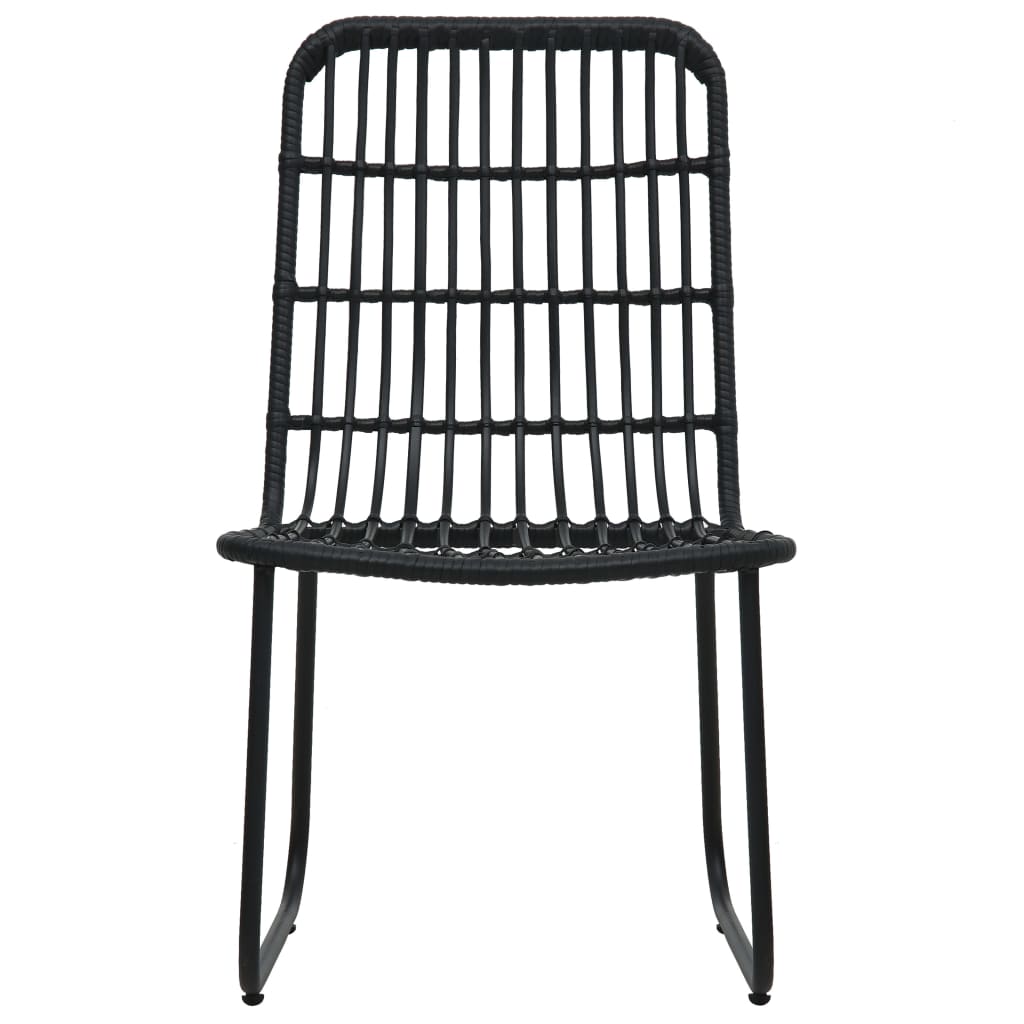 Dining Set | Black | Poly rattan, powder-coated steel, glass