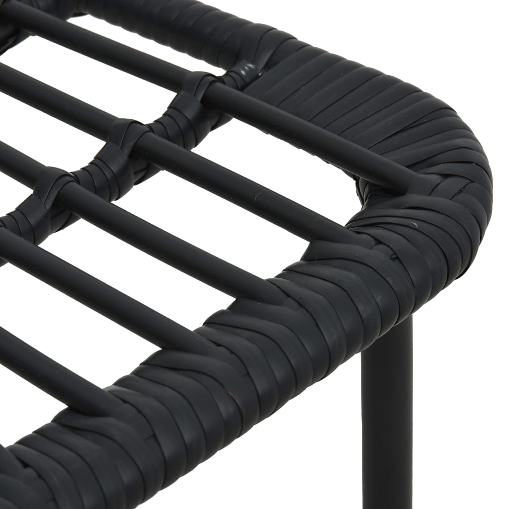 Dining Set | Black | Poly rattan, powder-coated steel, glass
