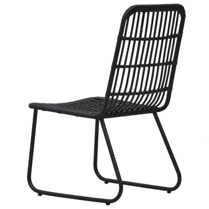 Dining Set | Black | Poly rattan, powder-coated steel, glass