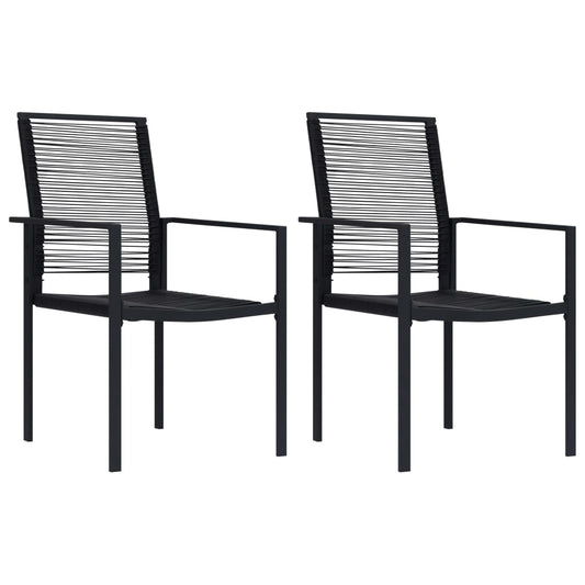 Dining Set | Black | Glass, Powder-Coated Steel, PVC Hollow Rattan