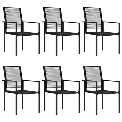 Dining Set | Black | Powder-Coated Steel | Large | Durable | Dining Set